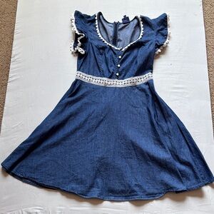 Disney beauty and the beast Blue Dress with Lace